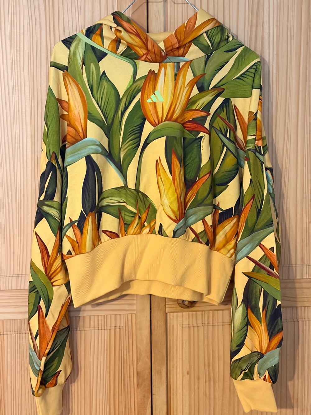 Farm Rio Yellow Tropical Floral Hoodie